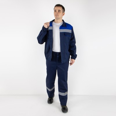 Костюм МILL-Профи лето куртка/брюки темно-синий/васильковый