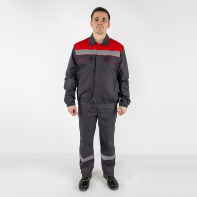 Костюм МILL-Профи лето куртка/брюки темно-серый/красный